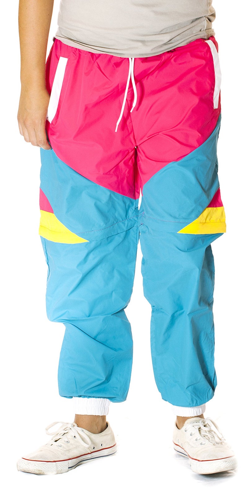 Funny Guy Mugs Like Totally 80s & 90s Retro Neon Windbreaker Pants, Large - Image 2